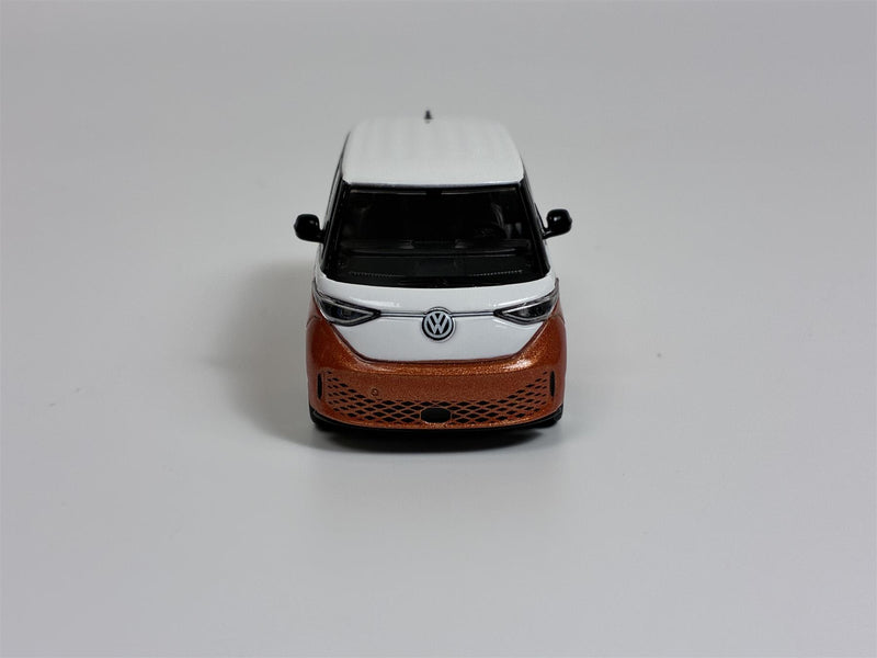 Volkswagen VW ID Buzz Candy White and Energetic Orange LHD 1:64 Mini GT MGT01061L