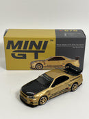 Nissan Skyline GTR R34 Top Secret Gold Japan Exclusive 1:64 Scale Mini GT MGT00676R