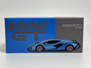 Lamborghini Sian FKP 37 Blu Aegir LHD 1:64 Scale Mini GT MGT00573L