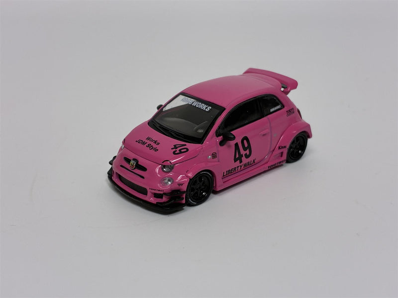 Abarth 595 LB Works Abas Works Pink LHD 1:64 Mini GT MGT00851L