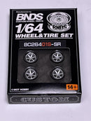 BNDS Custom Wheel Parts Wheel and Tyre Set Silver 1:64 MOT Hobby BC26401SSR