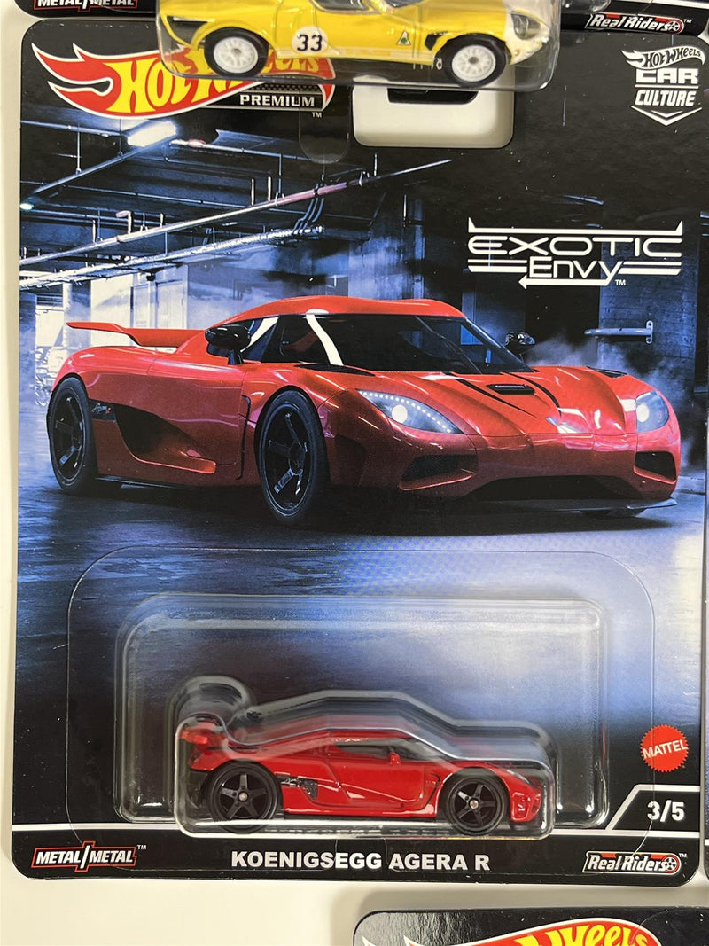 Hot Wheels Exotic Envy 5 Car Set Real Riders 1:64 Scale FPY86 957M