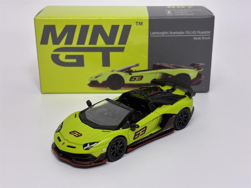 Lamborghini Aventador SVJ 63 Roadster Verde Shock RHD 1:64 Mini GT MGT00887R