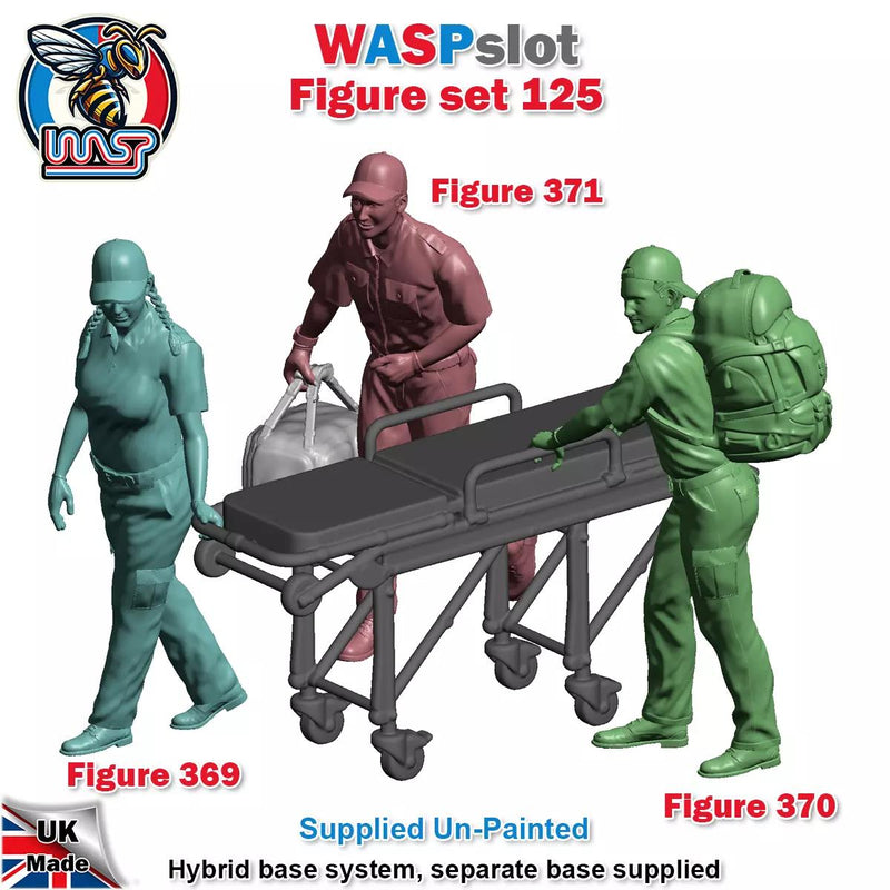 Trackside Unpainted Figures Paramedics x 3 Scenery Set 125 1:32 Wasp