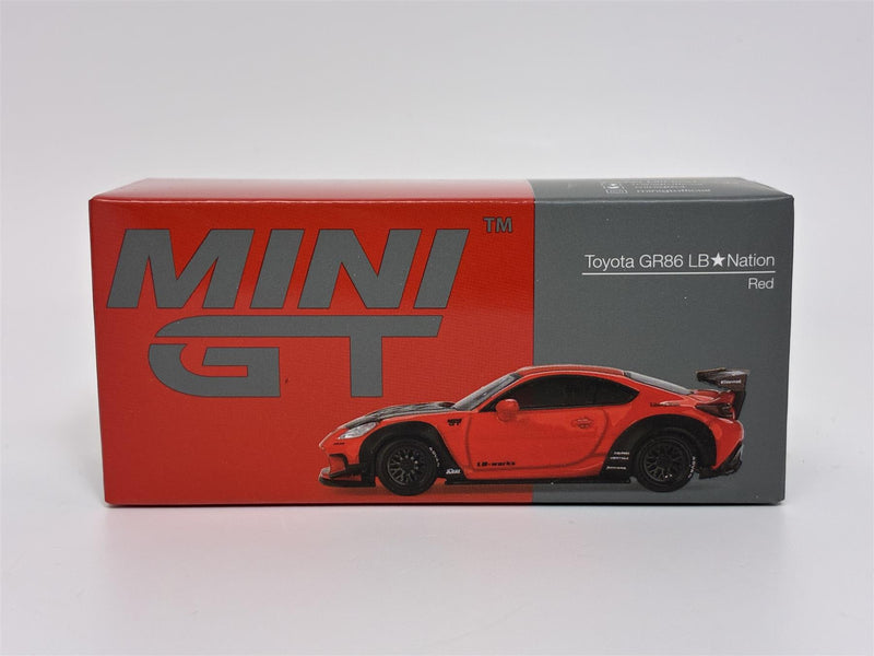 Toyota GR86 LB Nation Red RHD 1:64 Scale Mini GT MGT00885R