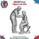 Trackside Unpainted Figures Scenery Display 2 x Medic and Patient Set 154 New 1:32 Scale Wasp