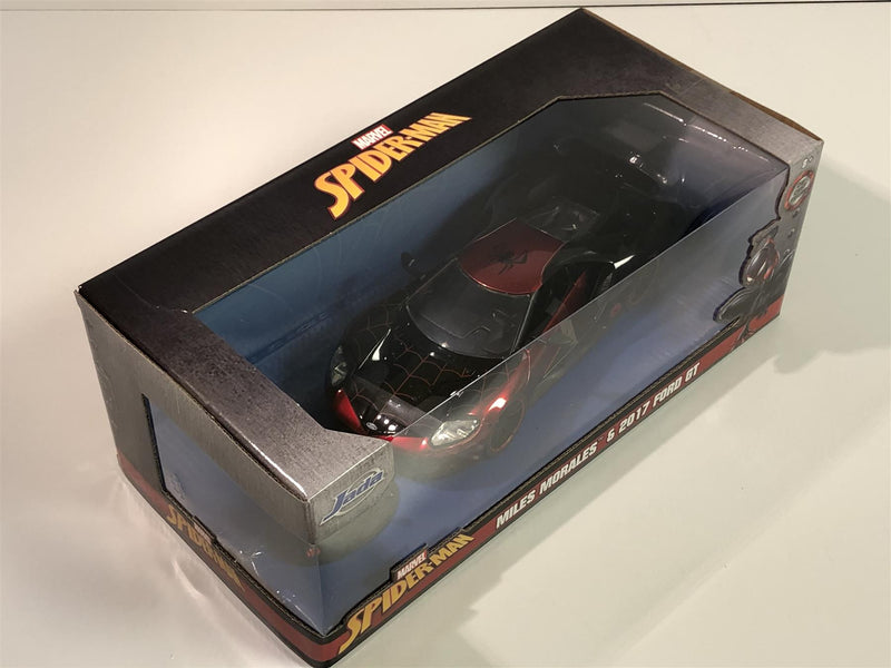 Spiderman Miles Morales 2017 Ford GT with Figure 1:24 Scale Jada 31190