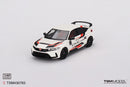 a white and red toy car