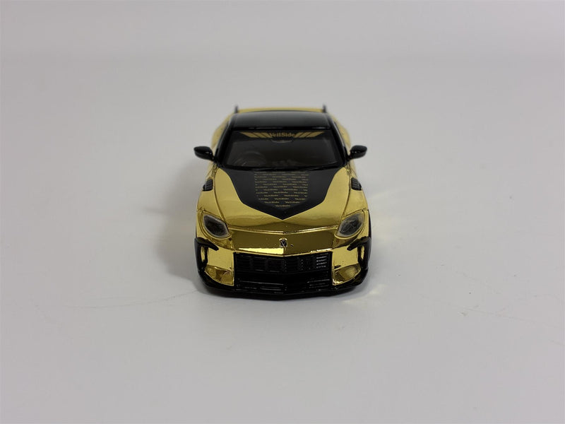 Nissan Z VeilSide FFZ400 Gold Chrome RHD 1:64 Scale Mini GT MGT00985R