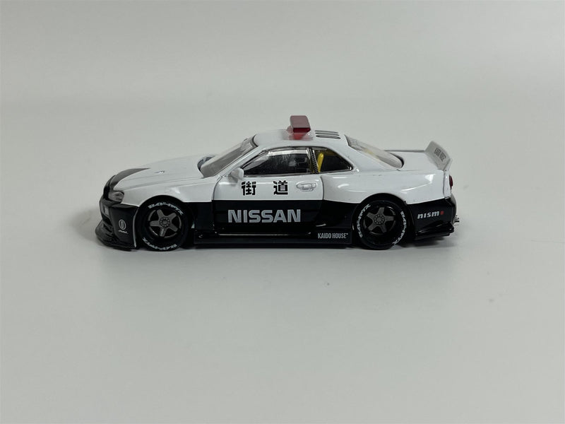 Nissan Skyline GTR R34 Kaido Works V2 Aero Japan Police 1:64 Mini GT KHMG120