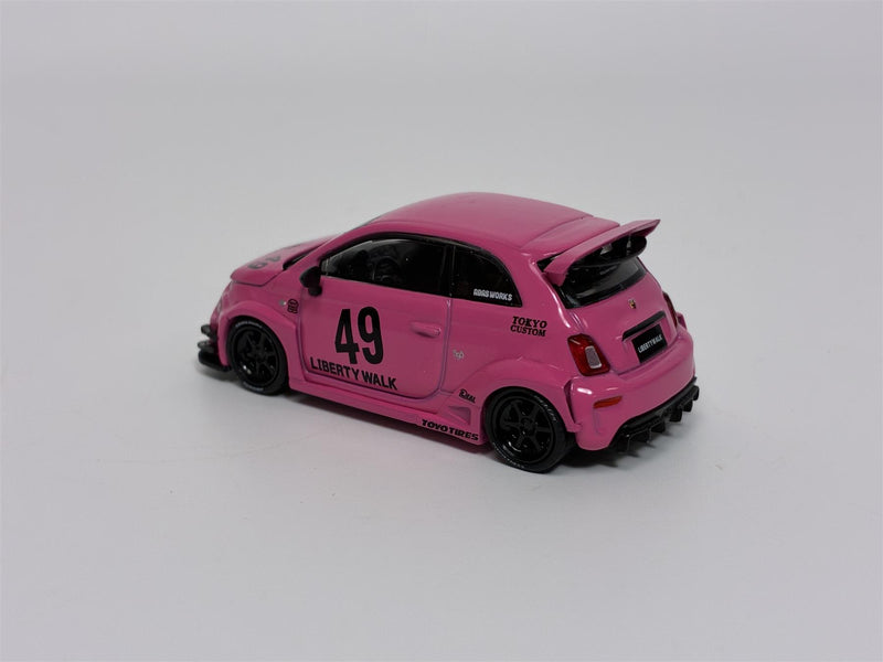 Abarth 595 LB Works Abas Works Pink LHD 1:64 Mini GT MGT00851L