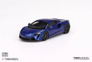 a blue toy car on a white background