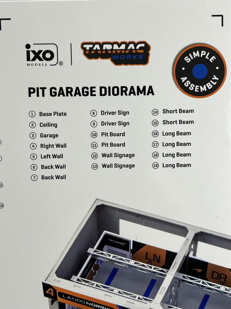 McLaren Formula 1 Team Pit Garage Diorama 1:64 Tarmac Works IXO T64D001MCL