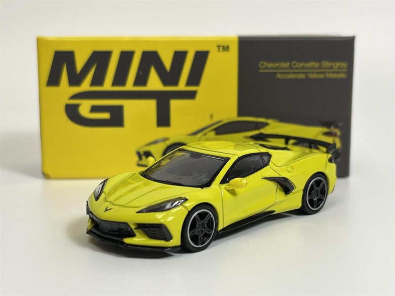 Chevrolet Corvette Stingray 2020 Accelerate Yellow Metallic LHD 1:64 Mini GT MGT00195L