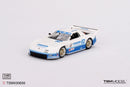 a white and blue race car