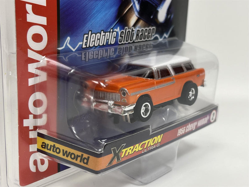 1956 Chevy Nomad Orange X Traction Flame Throwers HO Scale Auto World SC366-2