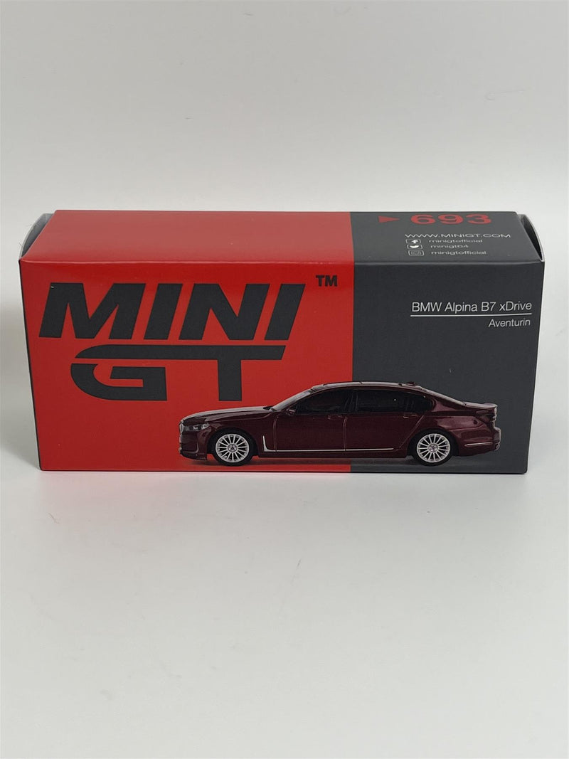 BMW Alpina B7 xDrive Aventurin Red LHD 1:64 Scale Mini GT MGT00693L