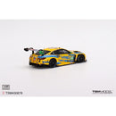 a yellow and blue race car