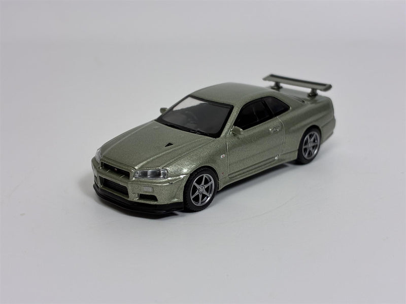 Nissan Skyline GT-R R34 V-Spec II Nur Millenium Jade RHD 1:64 Mini GT MGT01003R