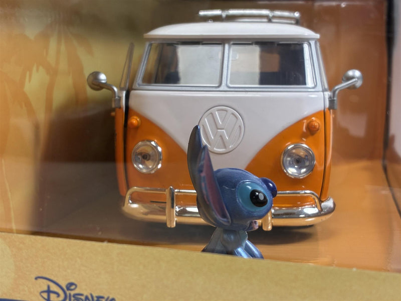 Stitch Figure and 1961 Volkswagen Bus 1:24 Scale Jada 36340
