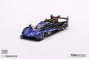 a blue and black race car