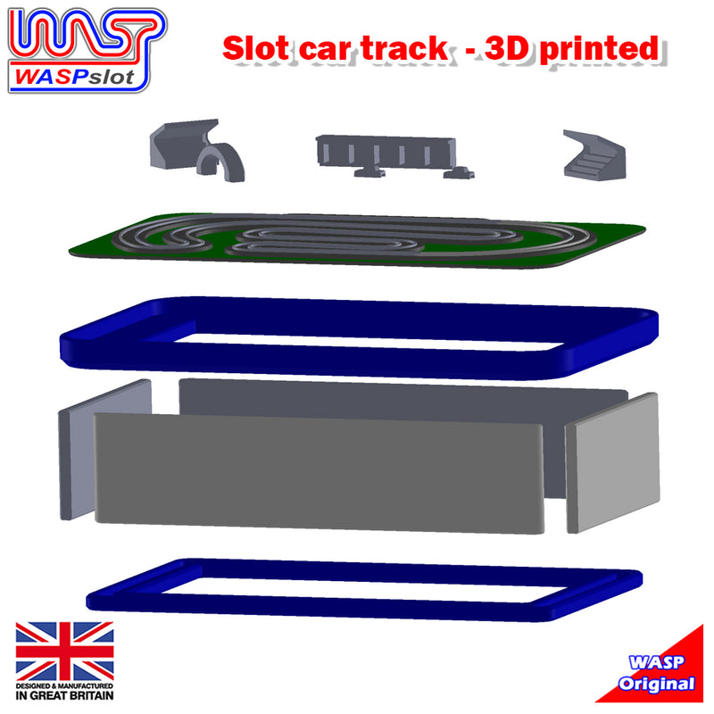 Slot Car Trackside Scenery Slot Car Track Blue 1:32 Scale Wasp