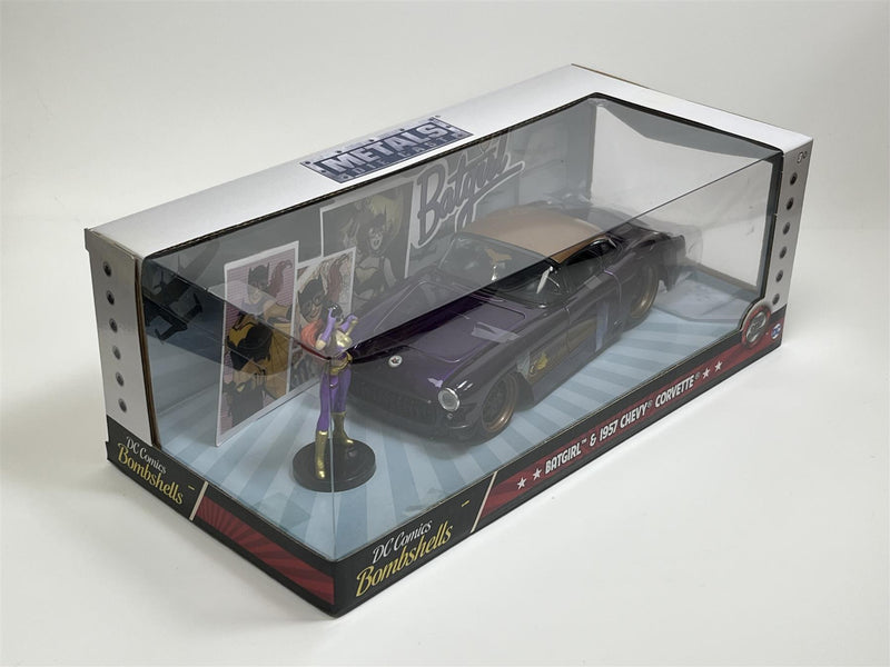 Batgirl Figure and 1957 Chevy Corvette Purple 1:24 Scale Jada 253255007