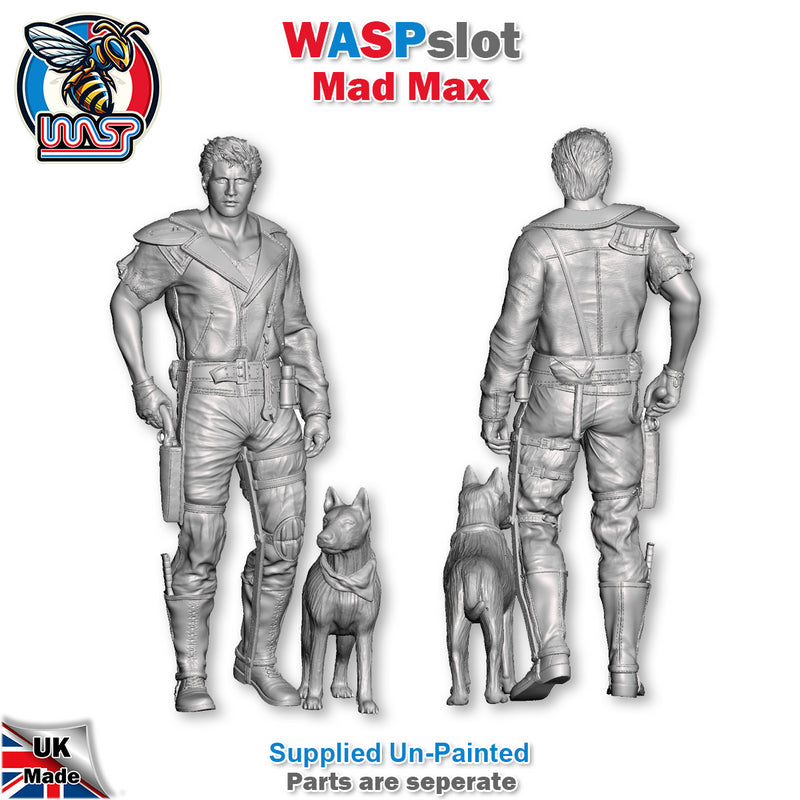 Mad Max and Dog Unpainted Figures 1:18 Scale Wasp