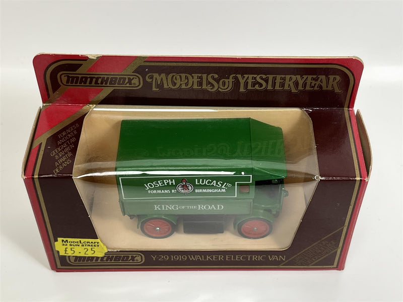 Walker Electric Van 1919 Joseph Lucas Limited Models of Yesteryear Matchbox Y29D S5