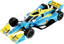 a blue and yellow toy race car