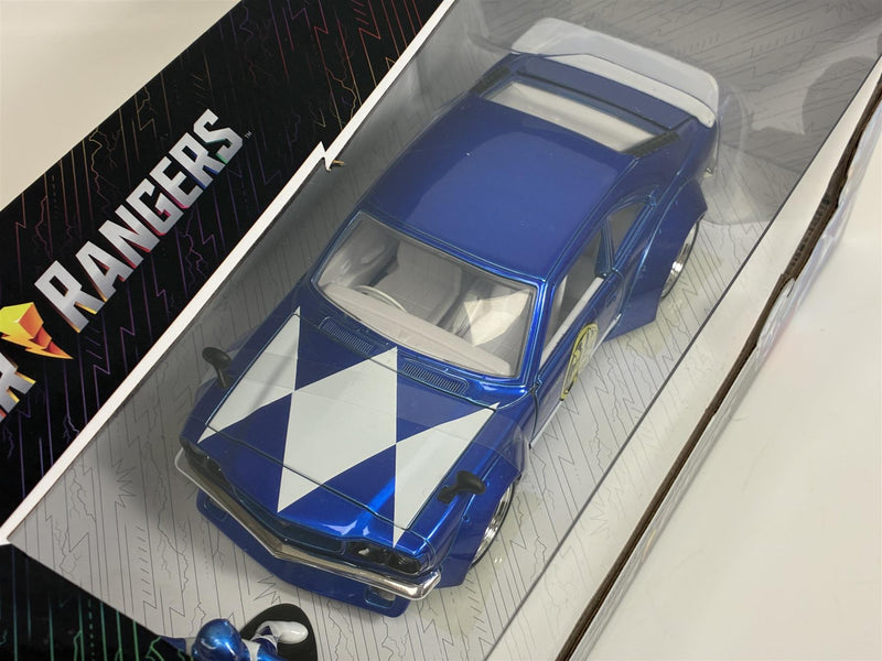 Power Rangers Blue Ranger Figure and 1974 Mazda RX-3 1:24 Scale Jada 34389