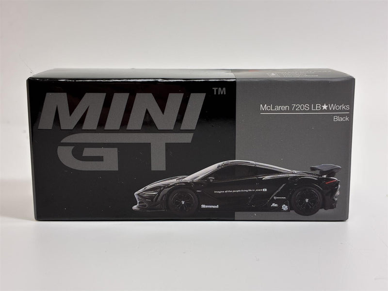 McLaren 720S LB Works Black RHD 1:64 Scale Mini GT MGT00777R
