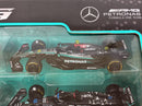 Mercedes AMG Petronas Formula 1 Set of 7 Cars with Display Stand 1:43 Scale Bburago 38170