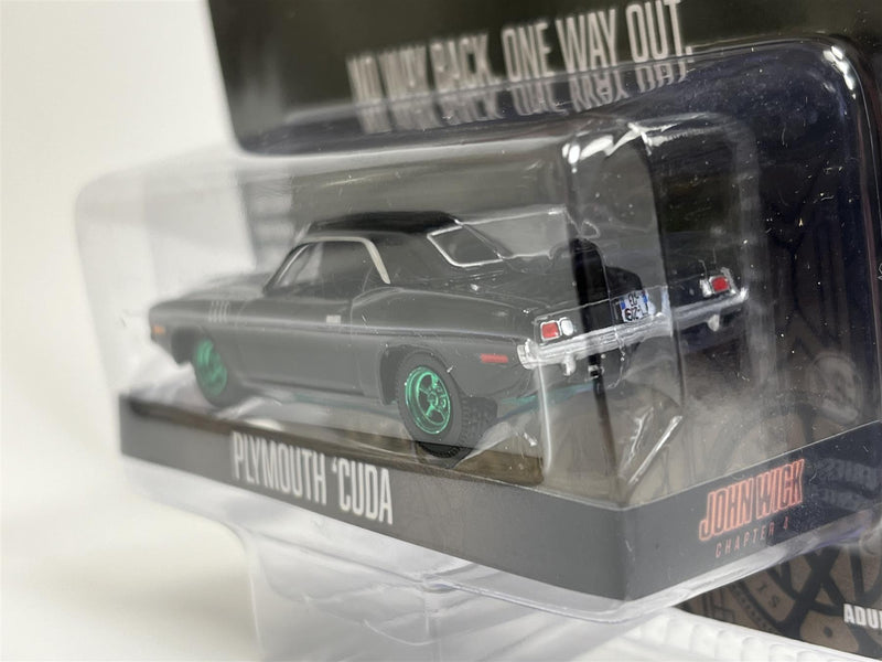 John Wick Chapter 4 Plymouth Cuda Chase Model 1:64 Scale Greenlight 62020F