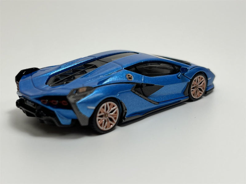 Lamborghini Sian FKP 37 Blu Aegir LHD 1:64 Scale Mini GT MGT00573L