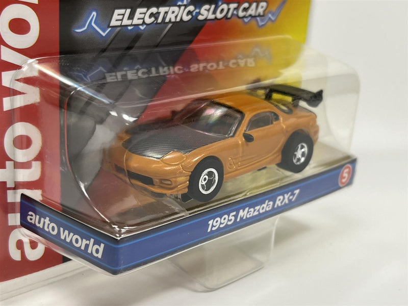 1995 Mazda RX-7 Orange HO Scale Slot Car X Traction Auto World SC368-5