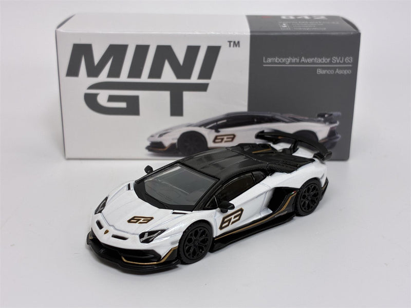 Lamborghini Aventador SVJ 63 Bianco Asopo White LHD 1:64 Mini GT MGT00842L