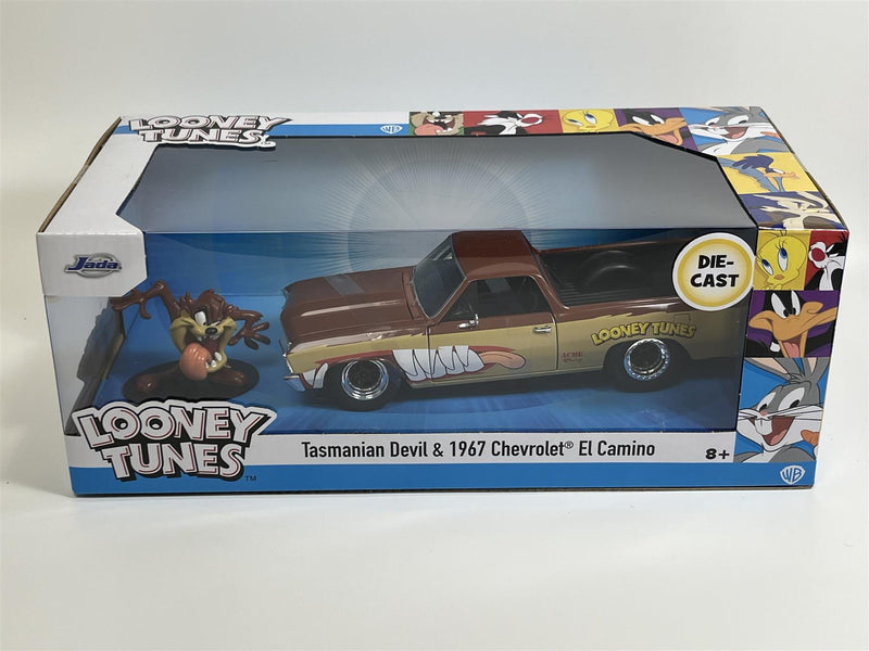 Looney Tunes Tasmanian Devil Figure and 1967 Chevrolet El Camino 1:24 Jada 253255072