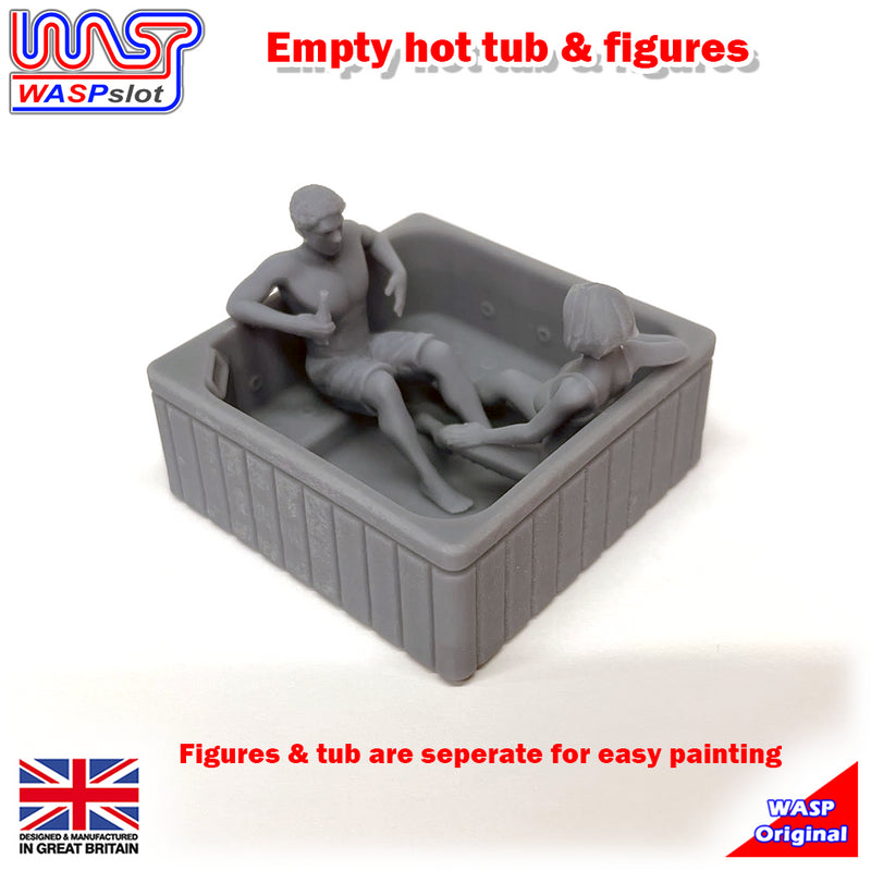 Slot Car Trackside Scenery Hot Tub Empty and 2 Figures 1:32 Scale WASP