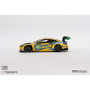 a yellow and blue race car