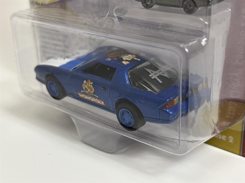 1985 Chevy Camaro Z28 Monopoly Blue 1:64 Johnny Lightning JLPC002