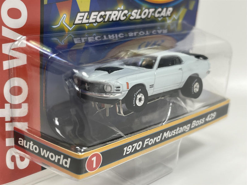 1970 Ford Mustang Boss 429 Light Blue Thunderjet Ultra G HO Slot Car Auto World SC377-1