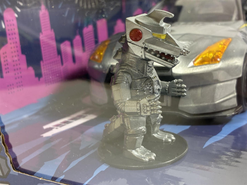 Mechagodzilla Figure and 2009 Nissan GT-R R35 Ben Sopra 1:24 Scale Jada 36285
