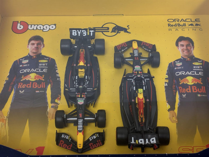 Red Bull RB20 Verstappen #1 and Perez #11 2 Car Set 1:43 Scale Bburago 38099