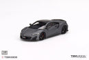a grey sports car on a white background