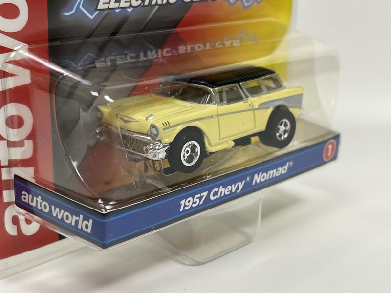 1957 Chevy Noman Yellow HO Scale Slot Car X Traction Auto World SC368-1