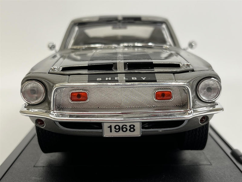 1968 Shelby GT 500KR Grey with Black Stripes 1:18 Road Signature Collection 92168gy