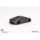 a grey sports car on a white background
