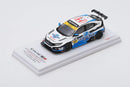 a white and blue race car