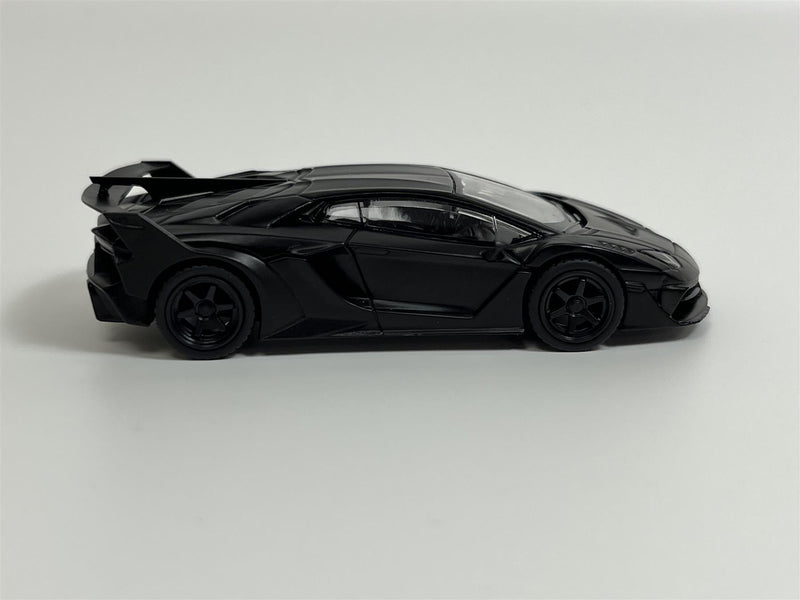 LB Silhouette Works Lamborghini Aventador GT EVO Matte Black LHD 1:64 Mini GT MGT00502L
